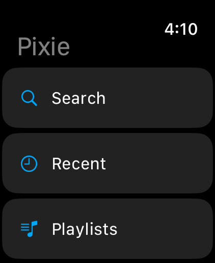 Pixie home screen